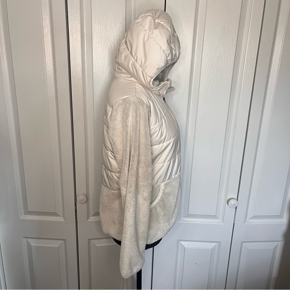 The North Face Girls Sherpa Mashup Full-Zip Hoodie Fleece Jacket Sz XL White - Picture 7 of 14